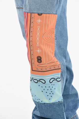 Patchwork Pocket BANDANA Straight Fit Denims 21cm