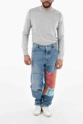 Patchwork Pocket BANDANA Straight Fit Denims 21cm