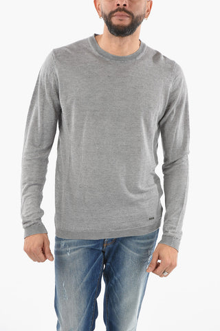 Maglia Girocollo in lino Leggero a Tinta Unita