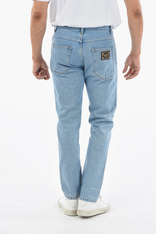 Jeans Loose fit Lavaggio Chiaro con Placca Logo 17cm