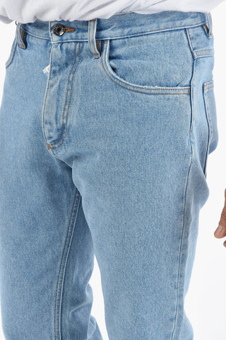 Jeans Loose fit Lavaggio Chiaro con Placca Logo 17cm