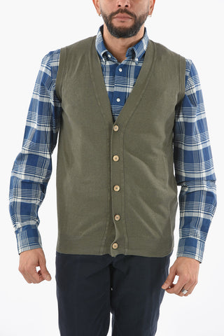 V-Neck Flax and Cotton Vest