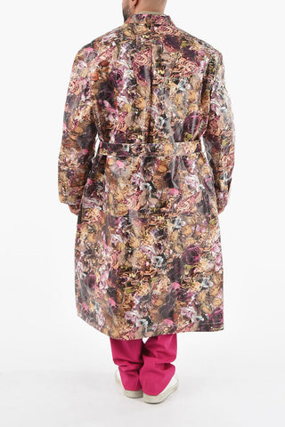 HOMME PLUS Floral Printed Polyethylene Overcoat