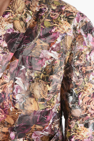 HOMME PLUS Floral Printed Polyethylene Overcoat