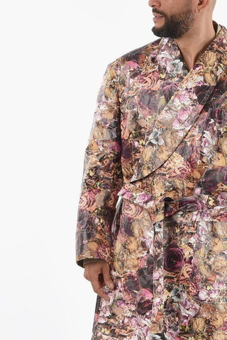 HOMME PLUS Floral Printed Polyethylene Overcoat
