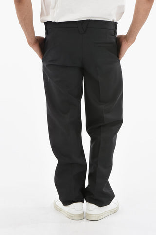 Wool Regular-Waist Wide Pants