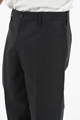 Wool Regular-Waist Wide Pants