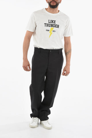 Wool Regular-Waist Wide Pants
