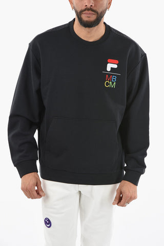 FUSION Crew Neck Quilted Sweatshirt with Logo