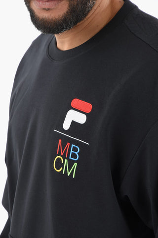 FUSION Crew Neck Quilted Sweatshirt with Logo