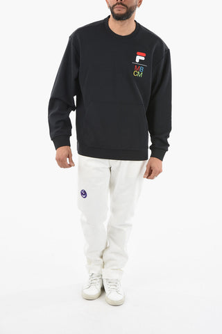 FUSION Crew Neck Quilted Sweatshirt with Logo