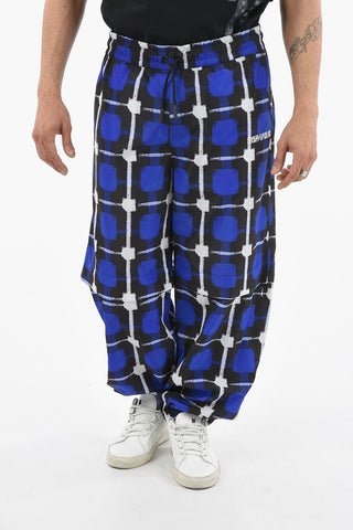 Joggers Modulari in Nylon Motivo Geometrico