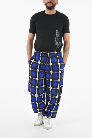 Joggers Modulari in Nylon Motivo Geometrico