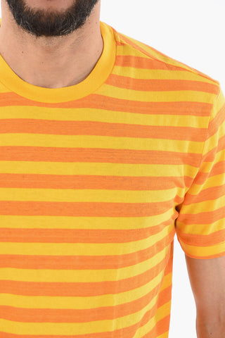 Striped Flax and Cotton LEWIS T-Shirt
