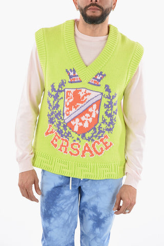 Knitted Vest With Embroidered Logo