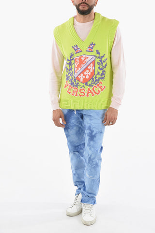 Knitted Vest With Embroidered Logo