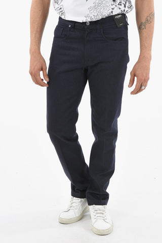 Regular Fit Jeans with Embroidered Logo 18cm