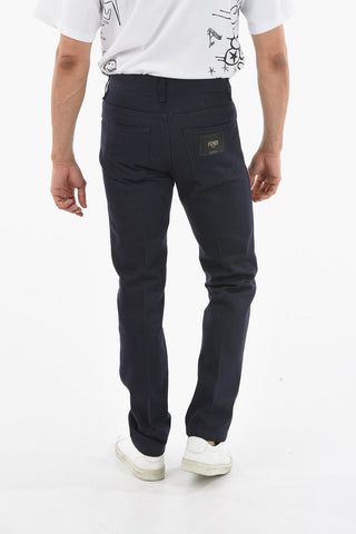 Regular Fit Jeans with Embroidered Logo 18cm