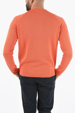 Solid Color Crew-neck Sweater with Raglan Sleeve