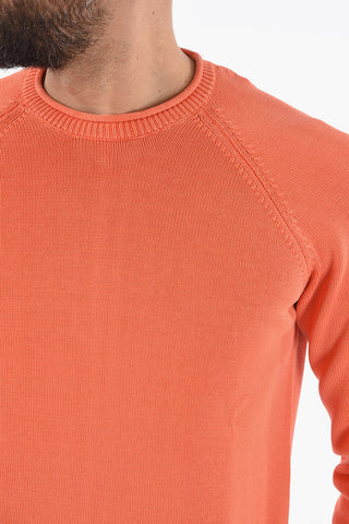 Solid Color Crew-neck Sweater with Raglan Sleeve