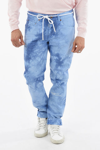 Tie Dye Effect Denims with Rope Belt 18cm