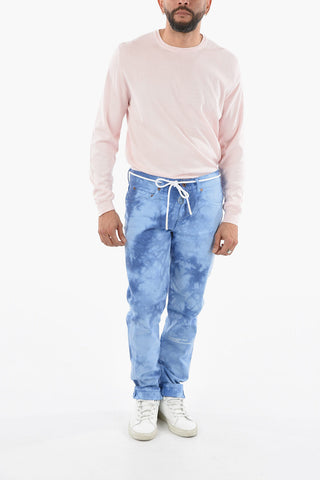 Tie Dye Effect Denims with Rope Belt 18cm