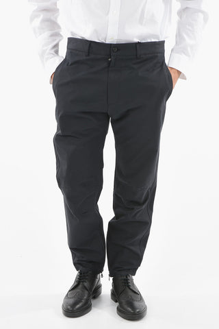 Pantaloni Chino a Tinta Unita con Zip alla Caviglia