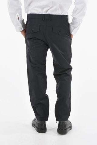 Pantaloni Chino a Tinta Unita con Zip alla Caviglia
