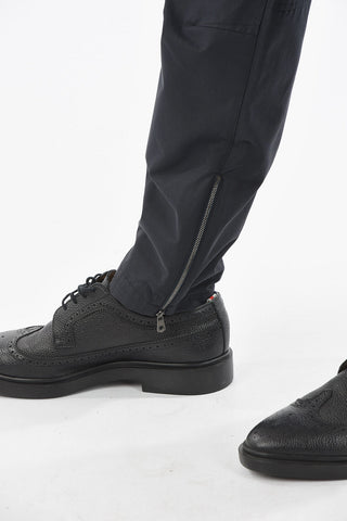 Pantaloni Chino a Tinta Unita con Zip alla Caviglia