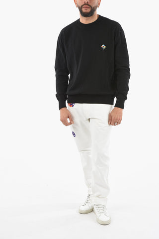 Crew Neck COLOUR CROSS Cotton Sweater