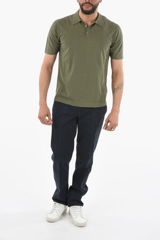 Solid Color Cotton Polo Shirt