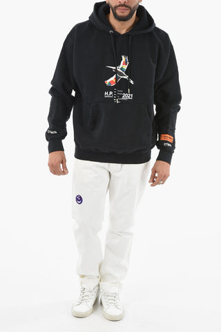 Maxipocketed HERON RAINBOW Cotton Hoodie