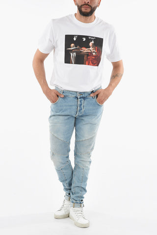 Tapered Fit Biker Jeans 16cm