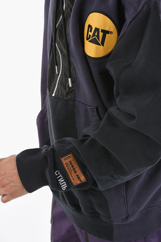 CAT Half Zip Nylon Insert Hoodie