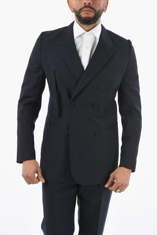 Half Lined Double Breasted Wool Blazer