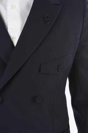Half Lined Double Breasted Wool Blazer