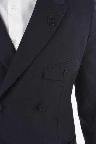Half Lined Double Breasted Wool Blazer
