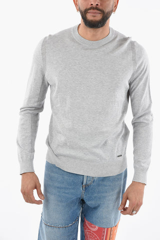 Maglia Girocollo in Cotone a Tinta Unita