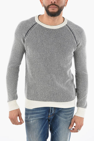 Awning Striped Two-Tone Reversible Crew-Neck Sweater