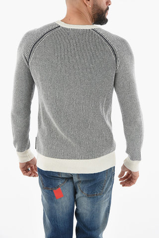 Awning Striped Two-Tone Reversible Crew-Neck Sweater