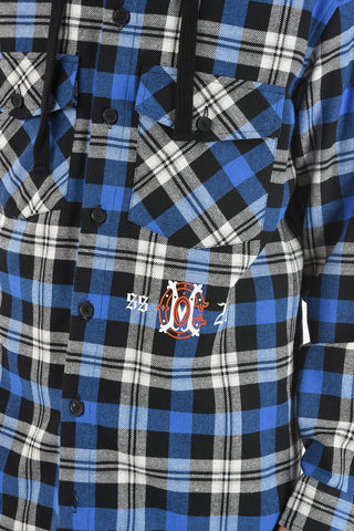 Plaid Check MONOGRAM Hooded Overshirt