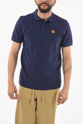 Polo in Cotone Hopsack con Toppa Logo TIGER CREST