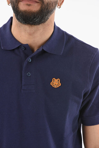 Polo in Cotone Hopsack con Toppa Logo TIGER CREST