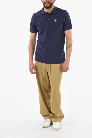 Polo in Cotone Hopsack con Toppa Logo TIGER CREST