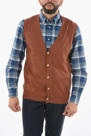 V-Neck Flax and Cotton Vest