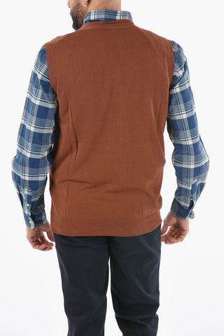 V-Neck Flax and Cotton Vest