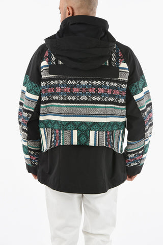 Embroidered Windbreaker with Extractable Hood 