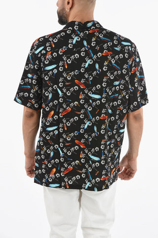 Short-sleeved ALL OVER HAWAII Snap Button Shirt