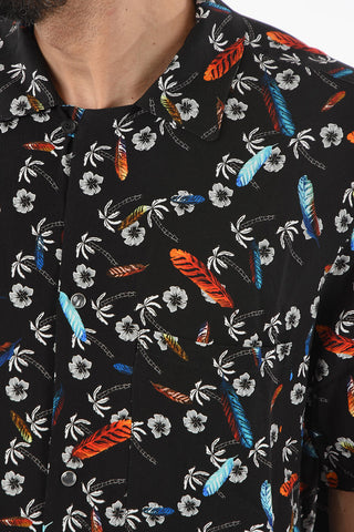 Short-sleeved ALL OVER HAWAII Snap Button Shirt