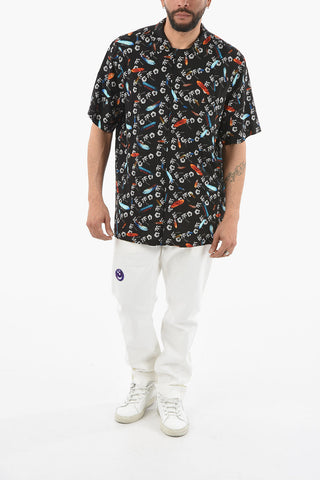 Short-sleeved ALL OVER HAWAII Snap Button Shirt